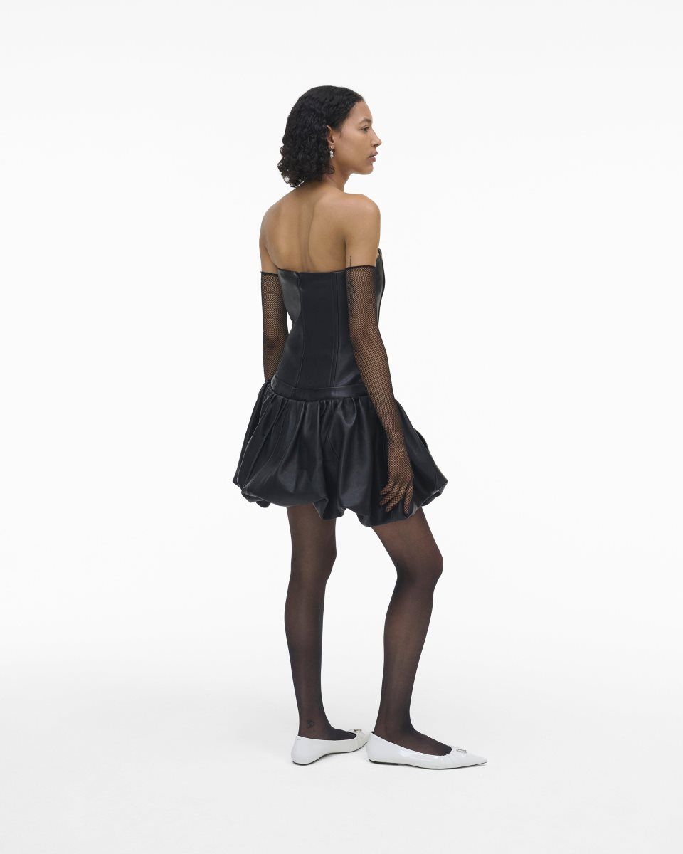 Black Marc Jacobs The Leather Bubble Dress | 391DYXEZJ