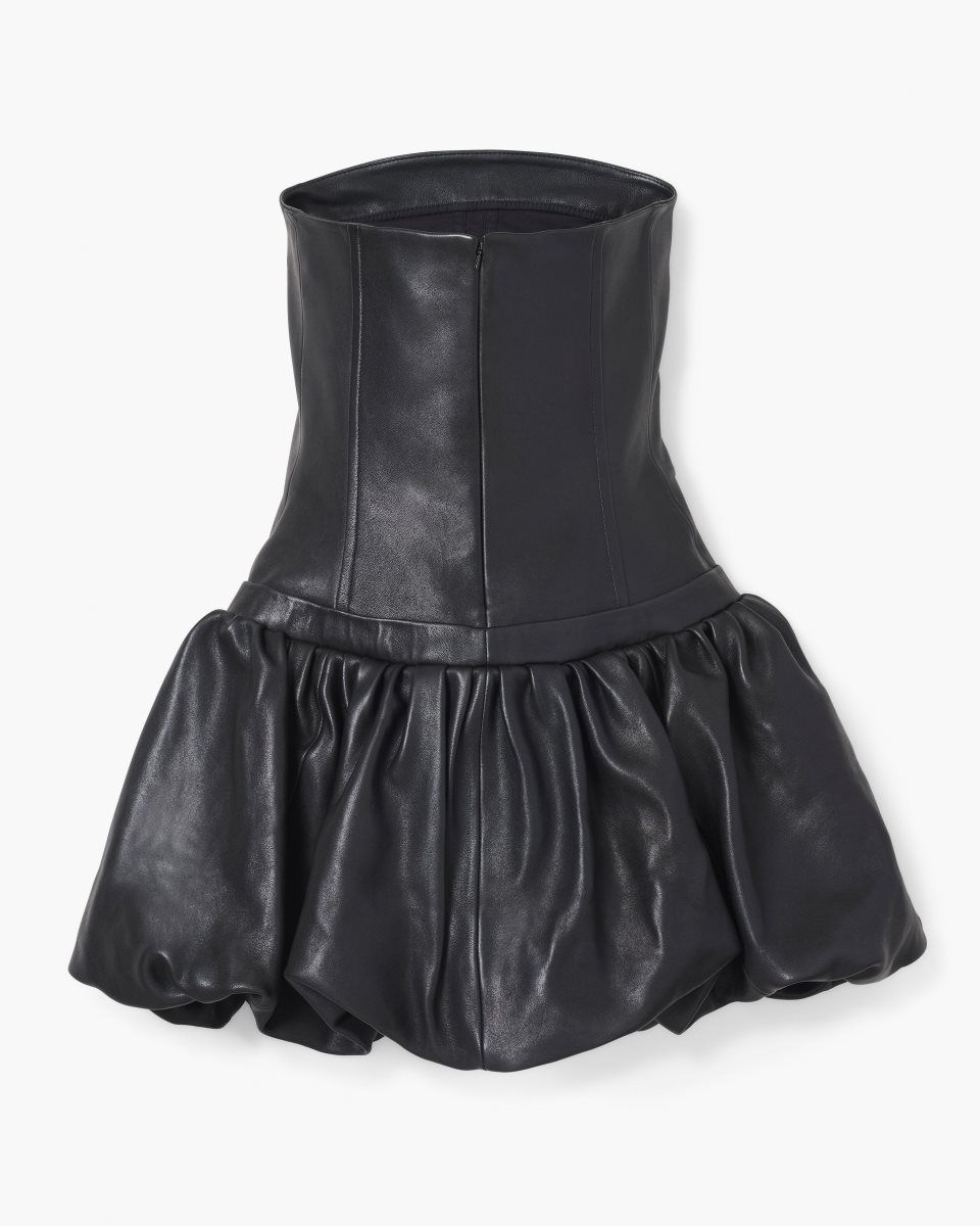 Black Marc Jacobs The Leather Bubble Dress | 391DYXEZJ