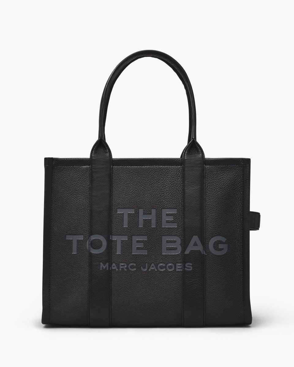 Black Marc Jacobs The Leather Large Tote Bag | 685VPFEKC