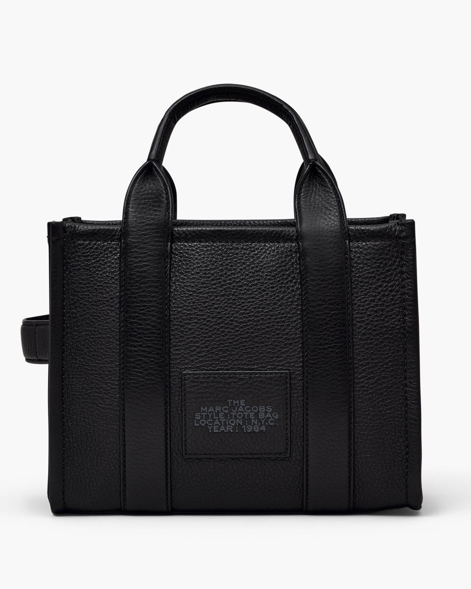 Black Marc Jacobs The Leather Small Tote Bag | 821UVYRSC