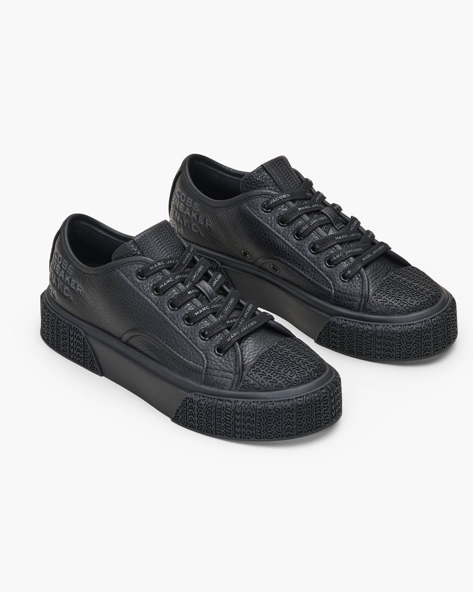 Black Marc Jacobs The Leather Sneaker | 740QNAZXE