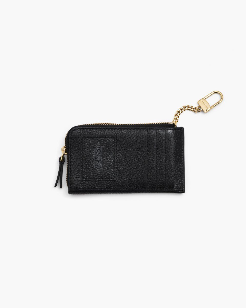 Black Marc Jacobs The Leather Top Zip Multi Wallet | 349MKELFU