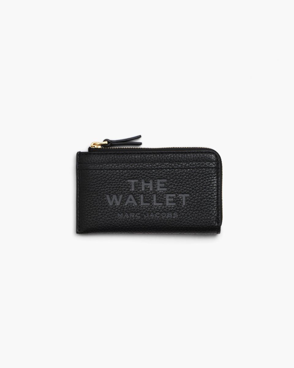 Black Marc Jacobs The Leather Top Zip Multi Wallet | 349MKELFU