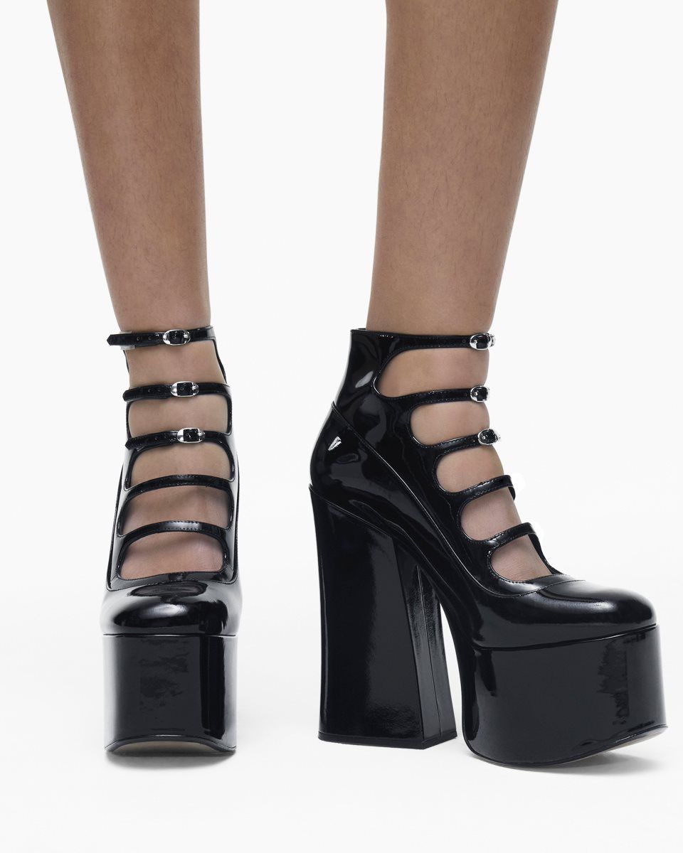 Black Marc Jacobs The Patent Leather Kiki Ankle Boot | 297ZEXMTG