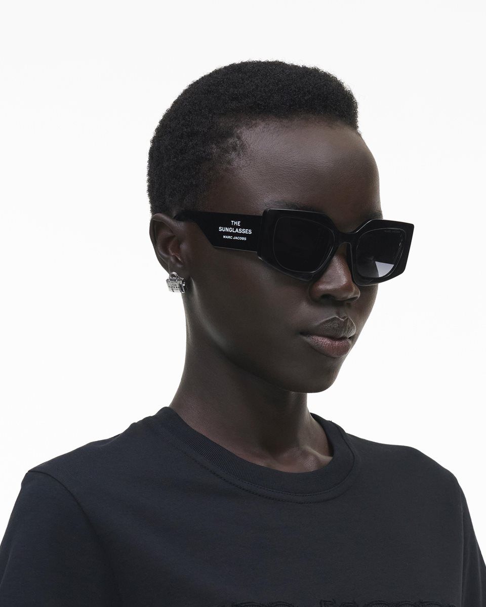 Black Marc Jacobs The Square Cat Eye Sunglasses | 672DCUTNV