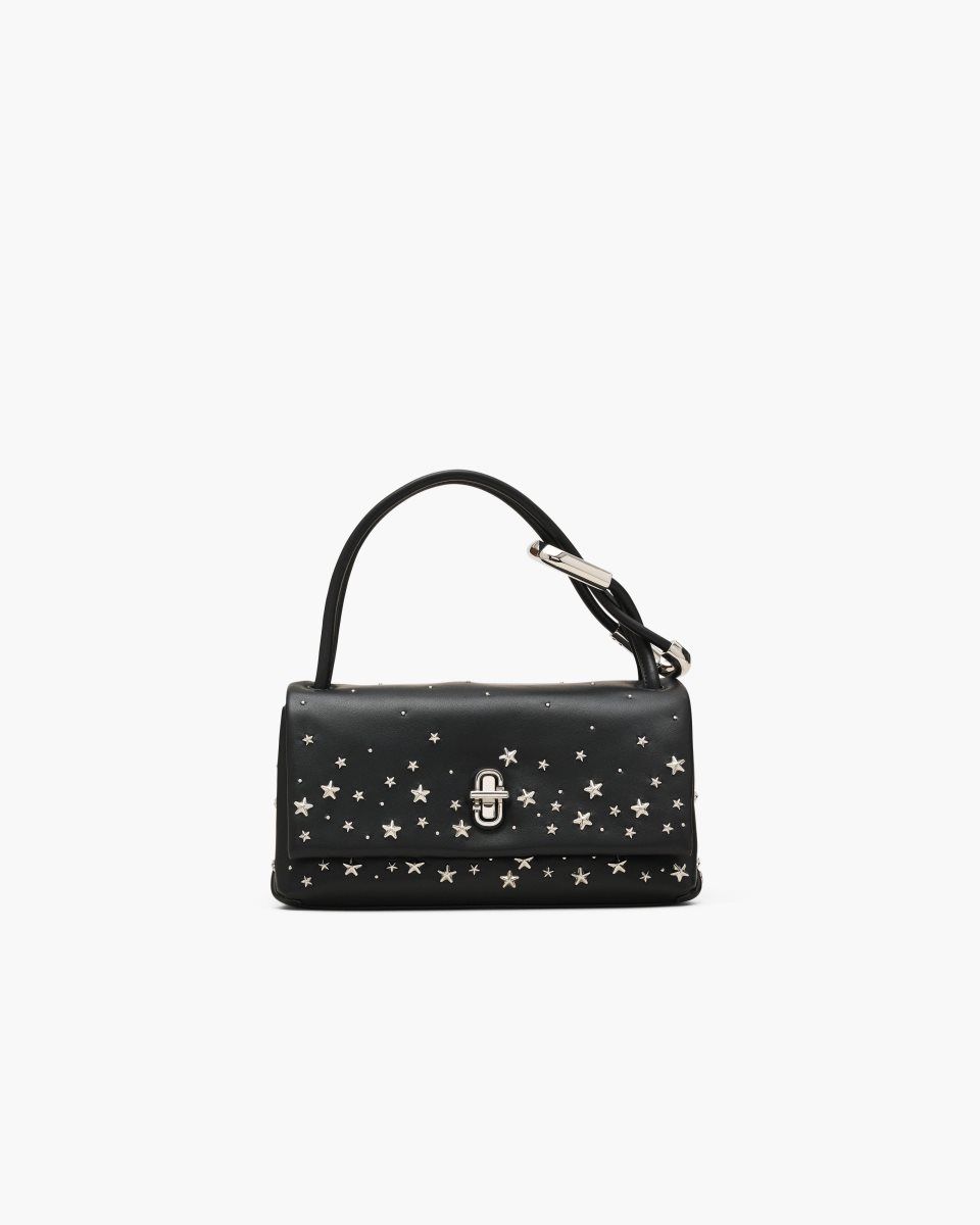 Black Marc Jacobs The Star-Studded Leather Mini Dual Bag | 280NFEIWU