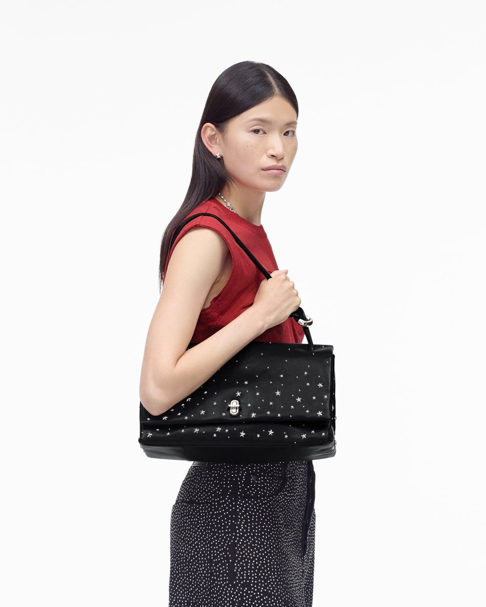 Black Marc Jacobs The Star-Studded Leather Large Dual Bag | 372QWYZBJ