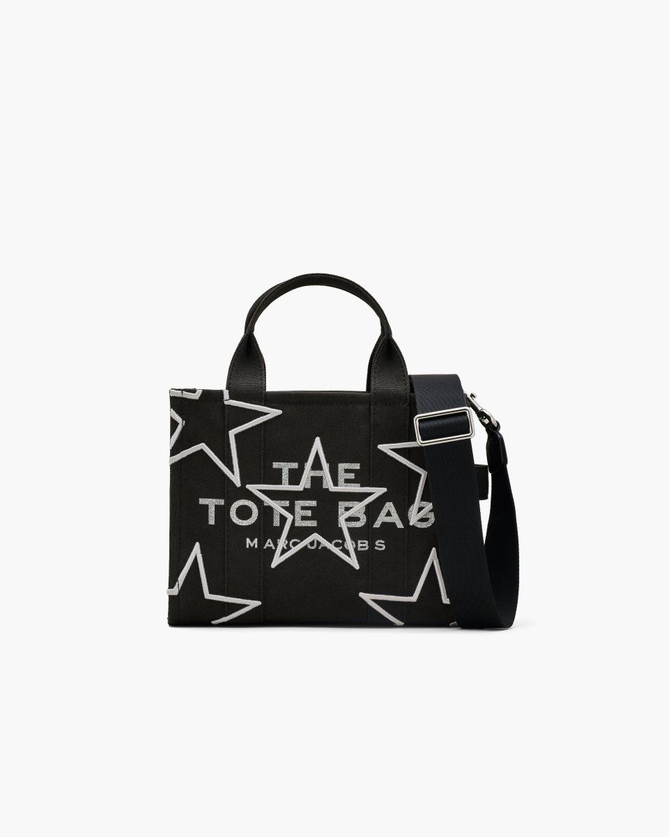 Black Marc Jacobs The Star Canvas Small Tote Bag | 509XIMNLF