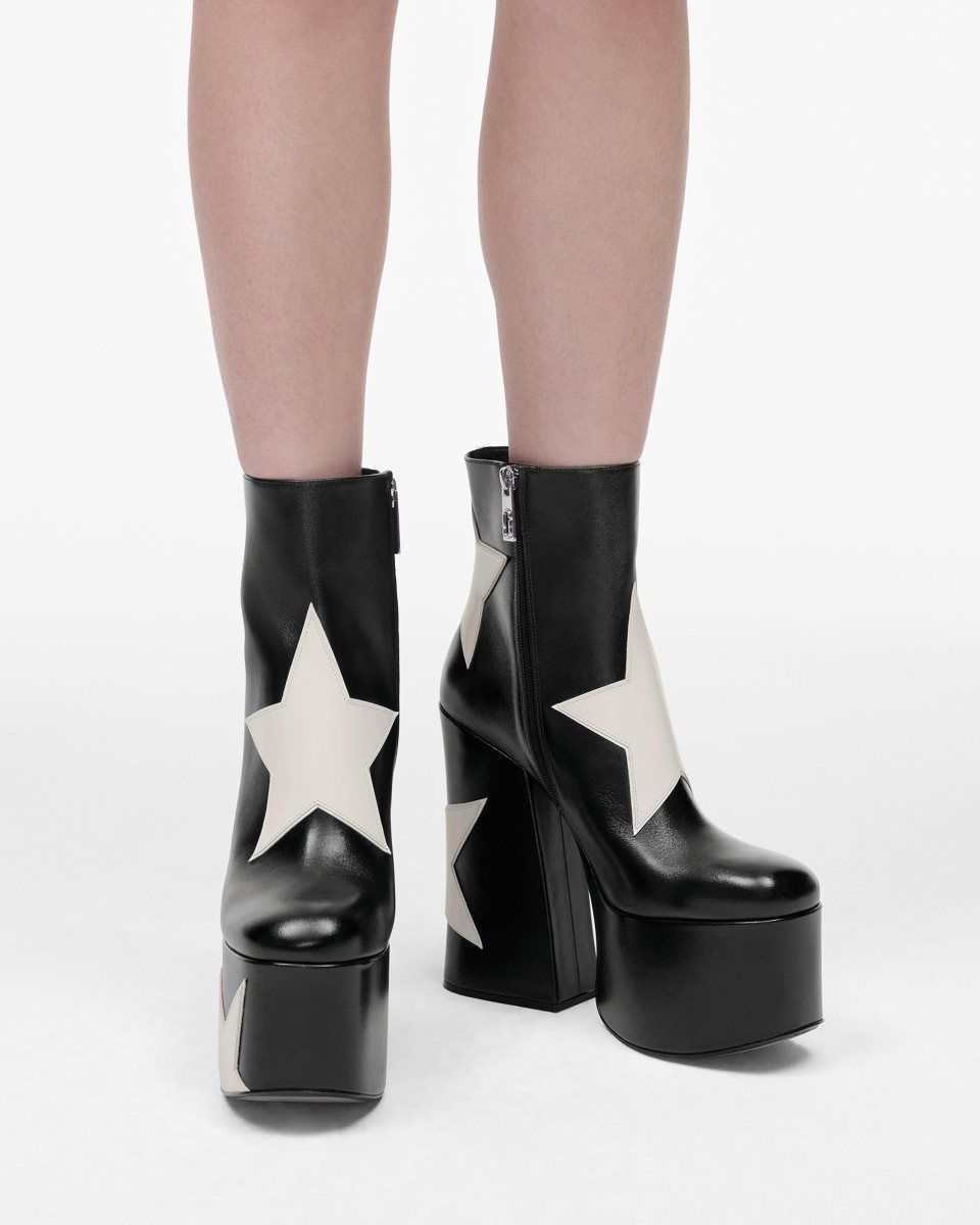 Black Marc Jacobs The Star Patchwork Kiki Platform Boot | 649KJWZSX