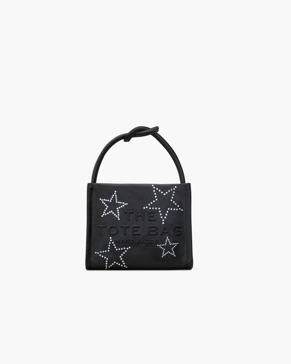 Black Marc Jacobs The Star Satin Mini Tote Bag | 953NGKDSX