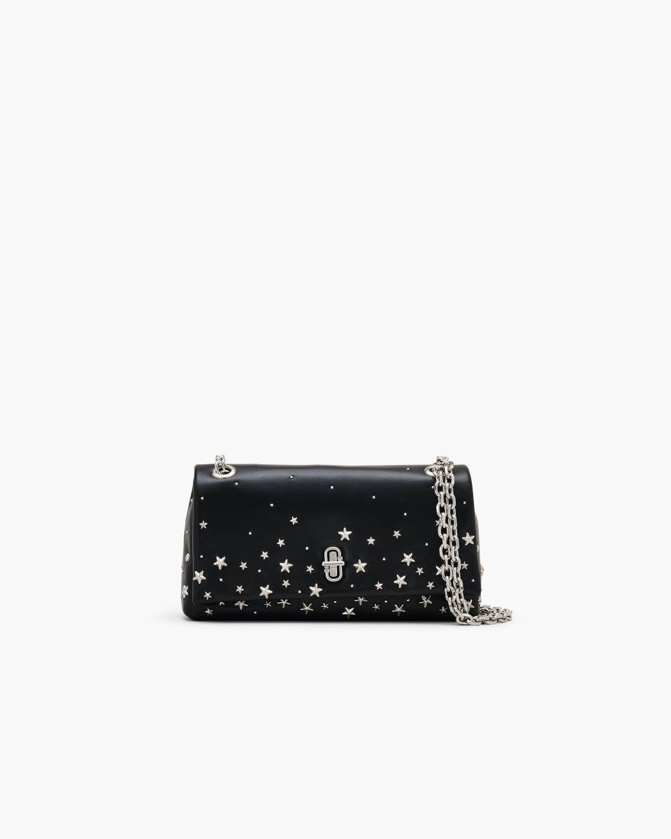 Black Marc Jacobs The Star Studded Dual Chain Wallet | 812RTPBYH