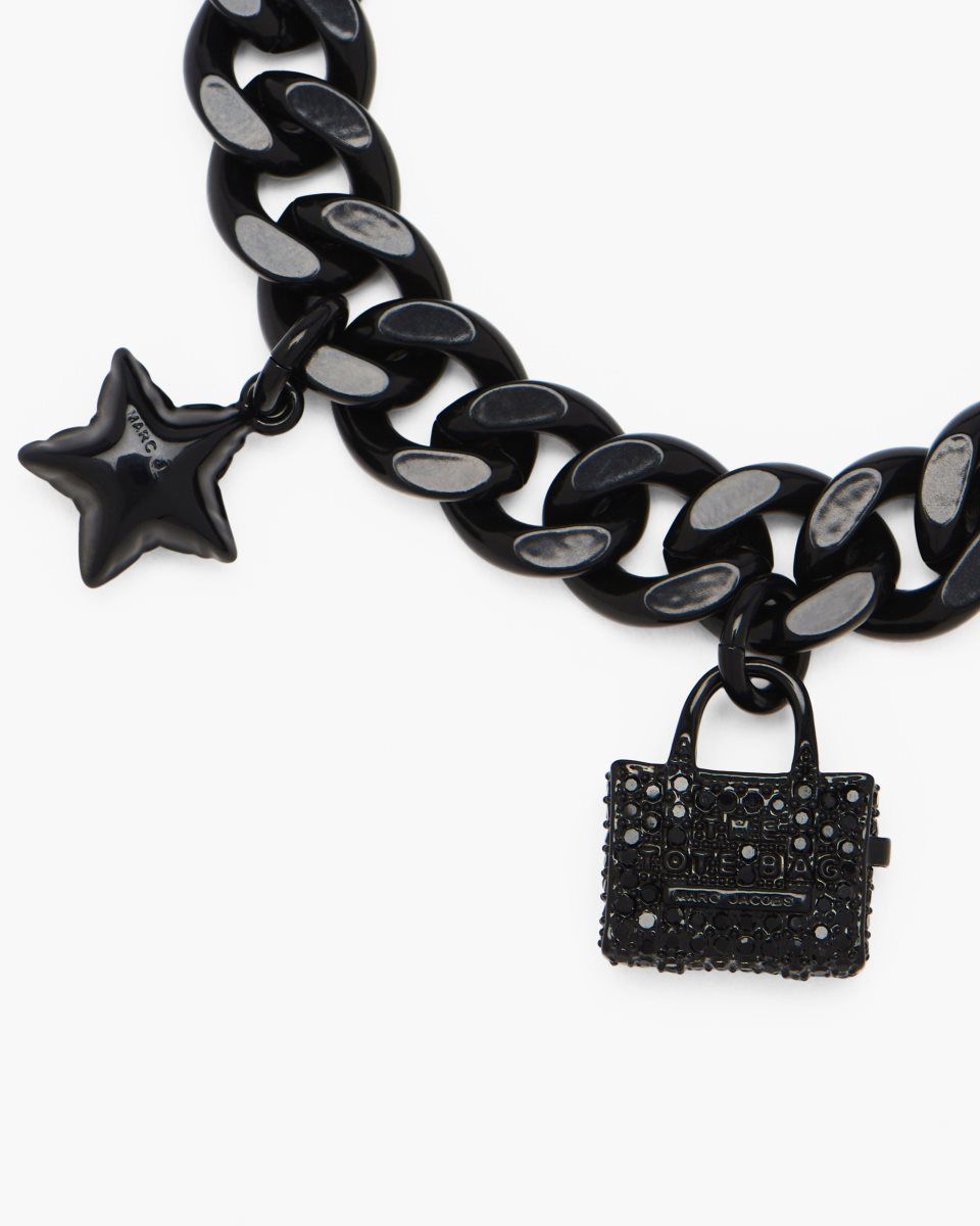 Black / Black Marc Jacobs The Pave Mini Icon Charm Bracelet | 729GOJPZH