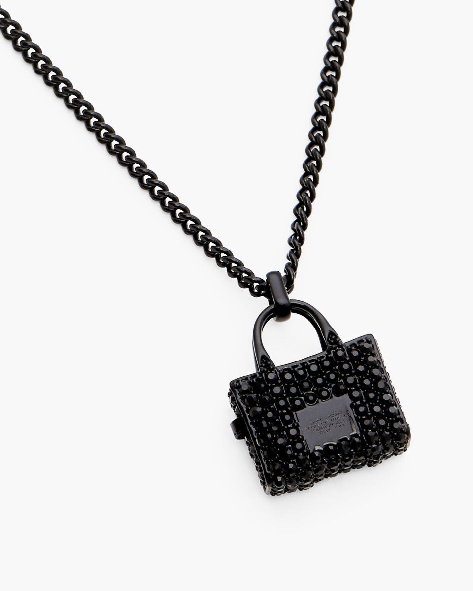 Black / Black Marc Jacobs The Pave Tote Bag Necklace | 932ADUKIJ