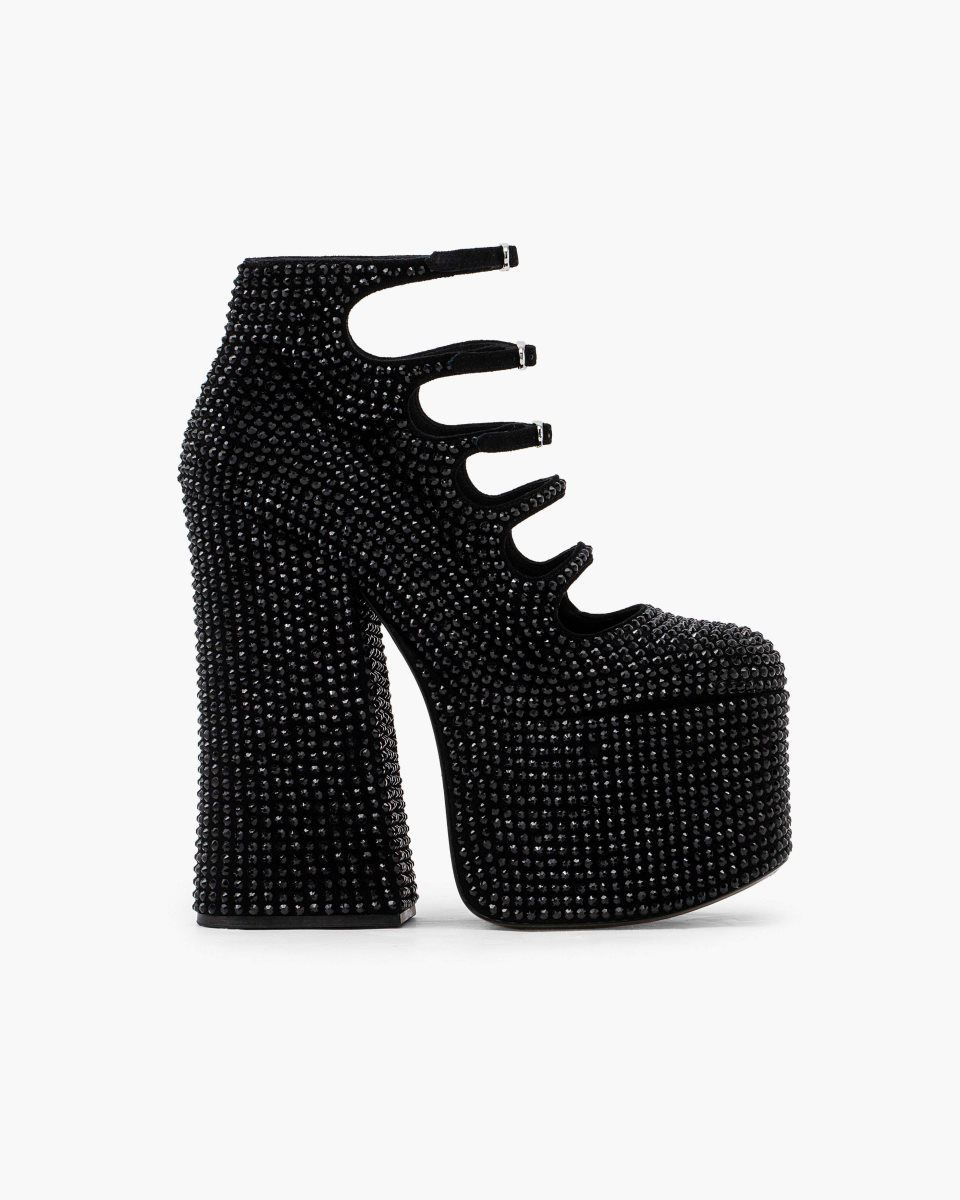 Black / Black Marc Jacobs The Rhinestone Kiki Ankle Boot | 709VEJUTW