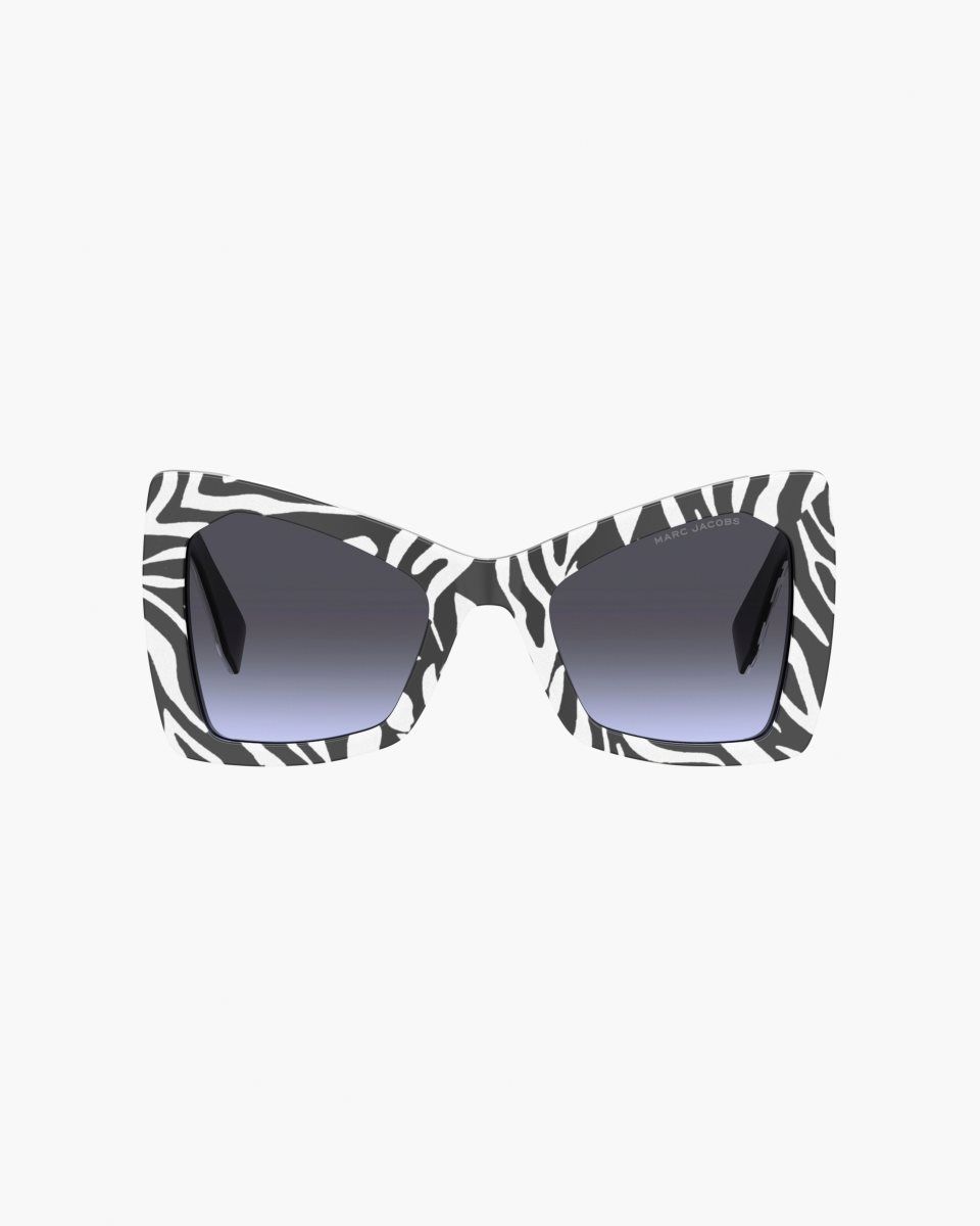 Black / White Marc Jacobs The J Marc Oversized Cat Eye Sunglasses | 150LZFDBK