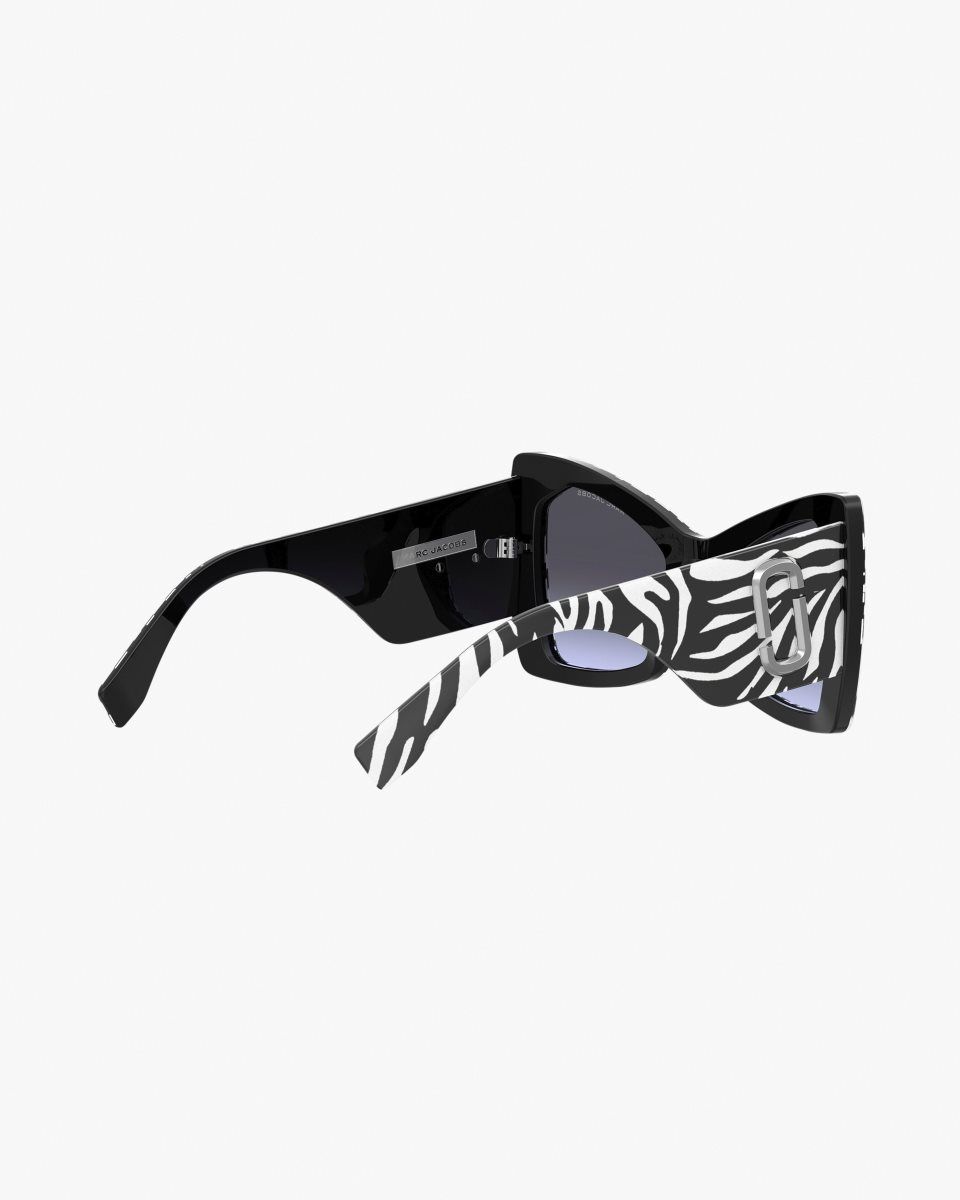 Black / White Marc Jacobs The J Marc Oversized Cat Eye Sunglasses | 150LZFDBK