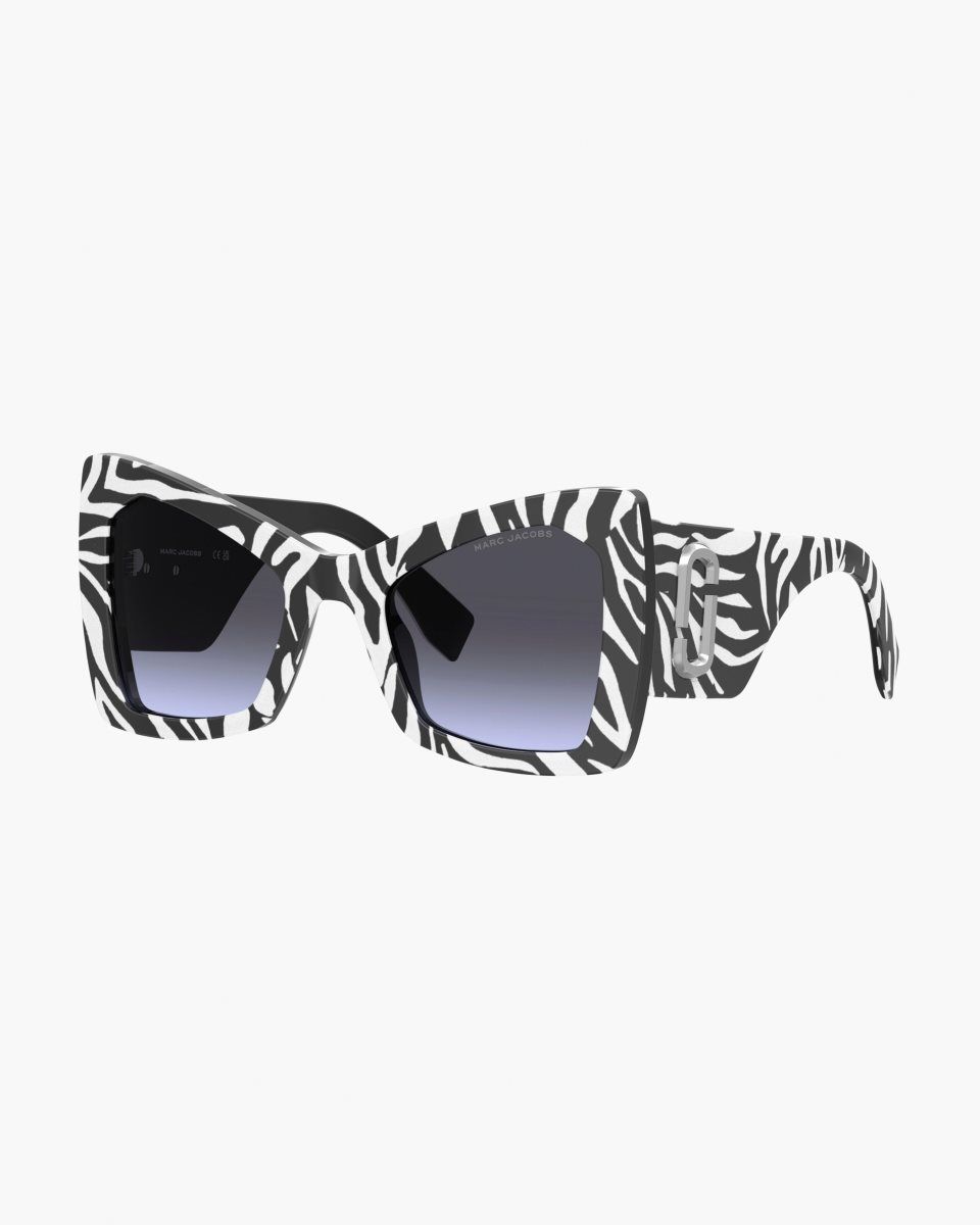 Black / White Marc Jacobs The J Marc Oversized Cat Eye Sunglasses | 150LZFDBK