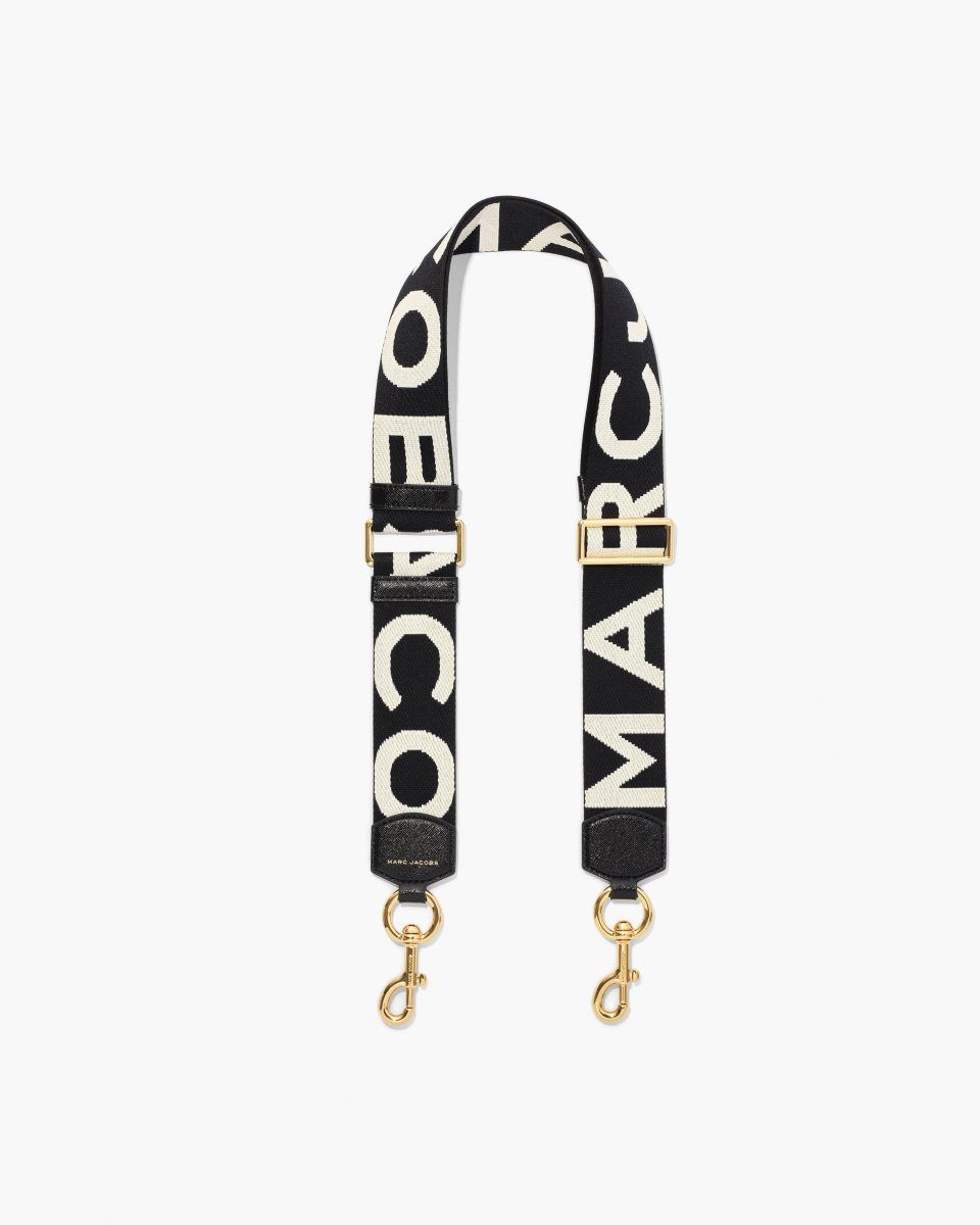 Black / White Marc Jacobs The Logo Webbing Strap | 560IZOQXL