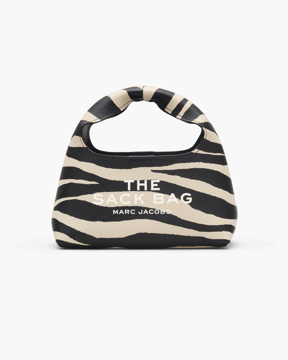 Black / White Marc Jacobs The Zebra Leather Mini Sack Bag | 507KIPACG