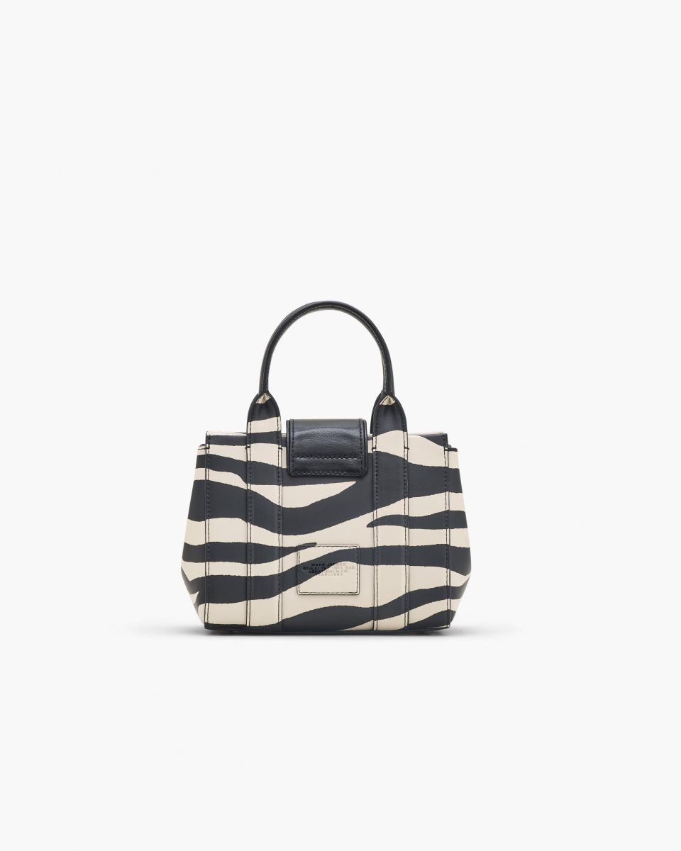 Black / White Marc Jacobs The Zebra Turnlock Crossbody Tote Bag | 975OVJICS