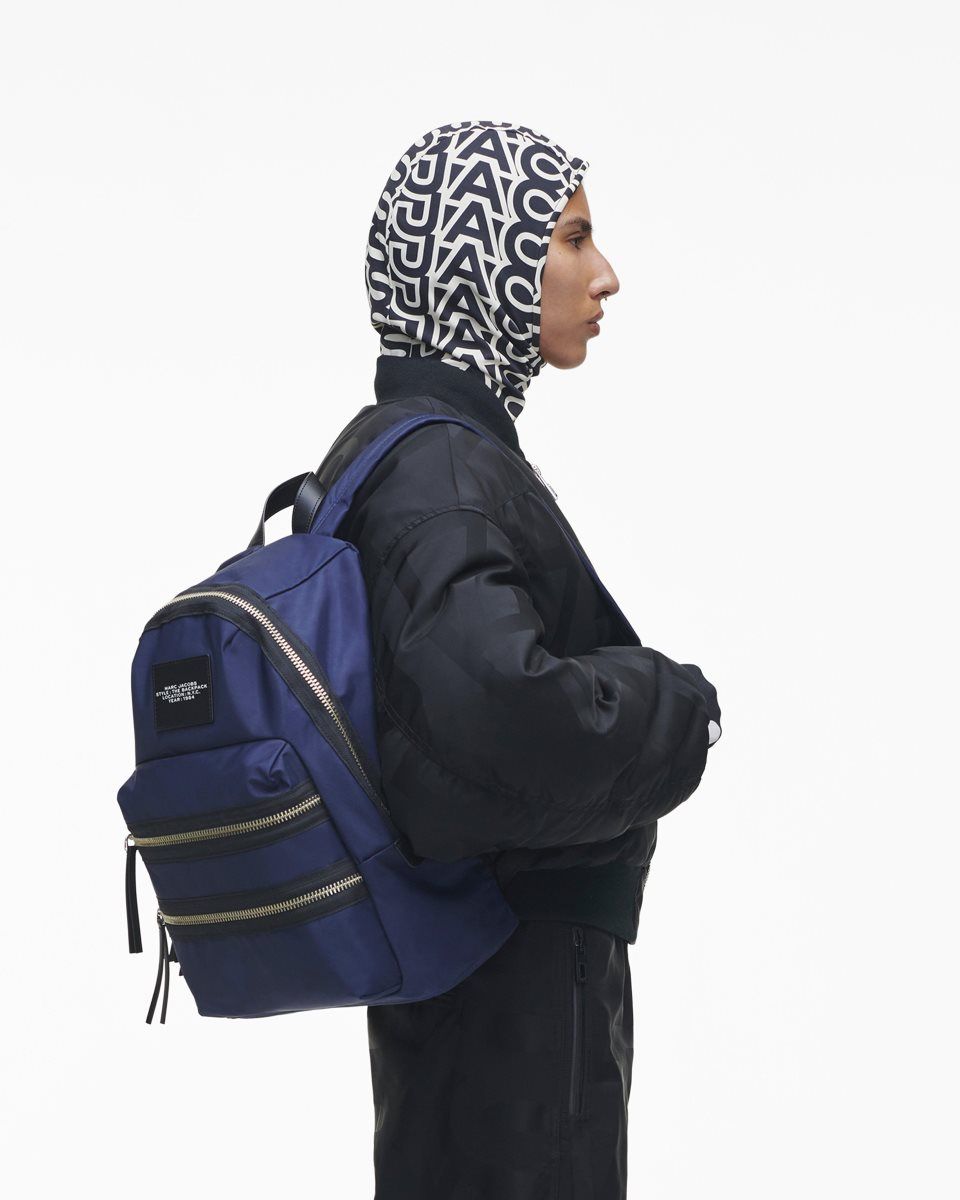 Blue Marc Jacobs The Biker Nylon Large Backpack | 519MVYTNP