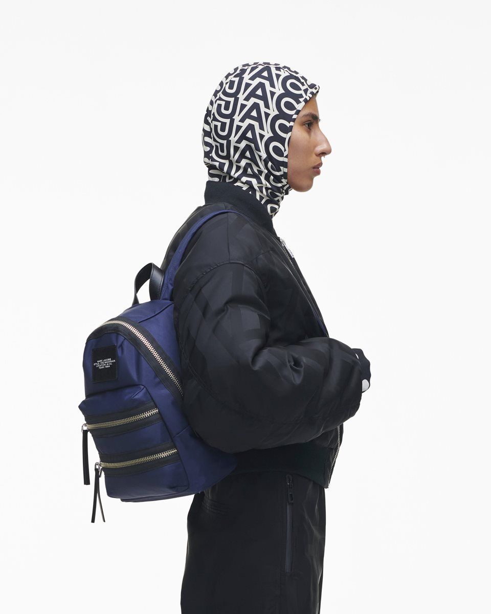 Blue Marc Jacobs The Biker Nylon Medium Backpack | 530TISNCE