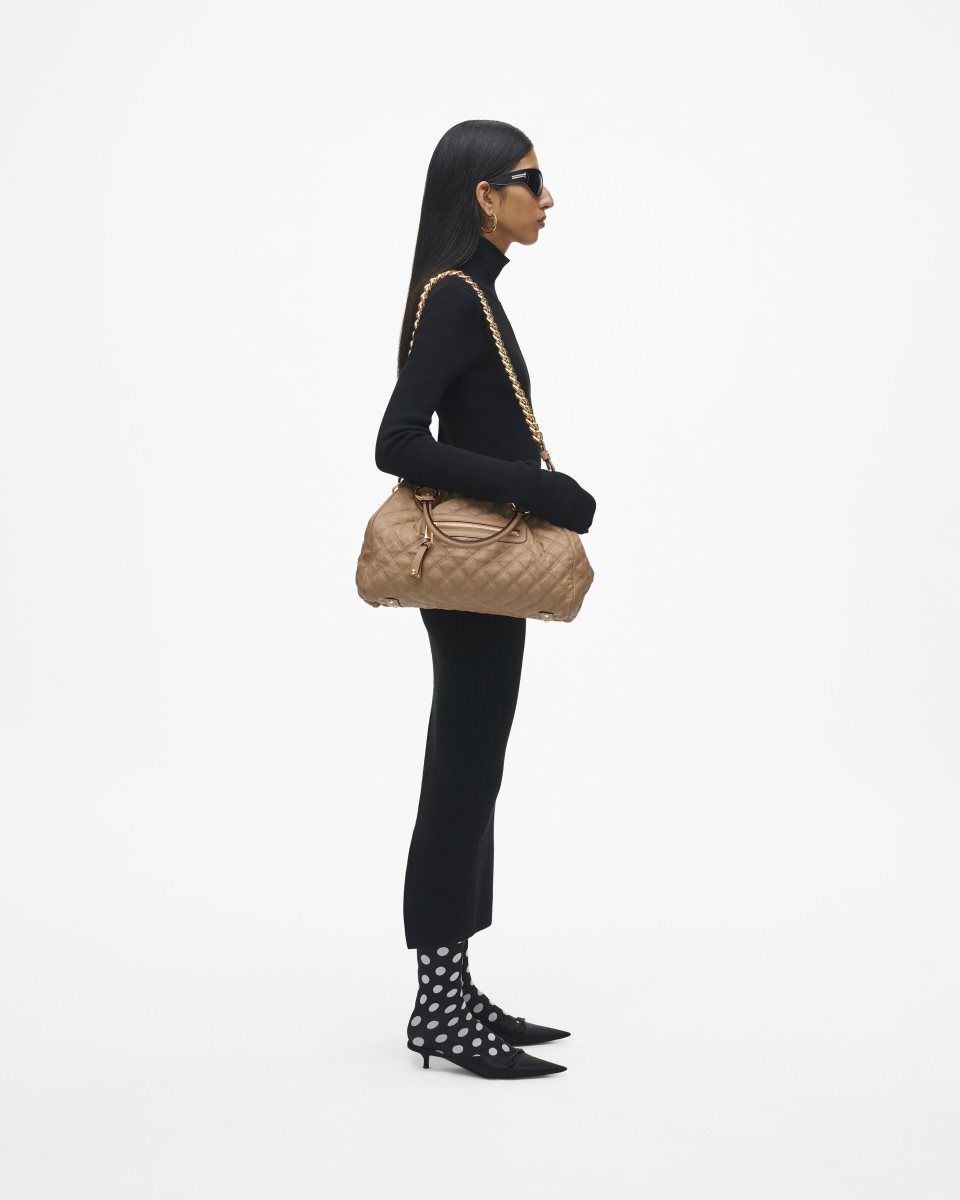 Brown Marc Jacobs Re-Edition Quilted Leather Stam Bag | 019QIYNBL