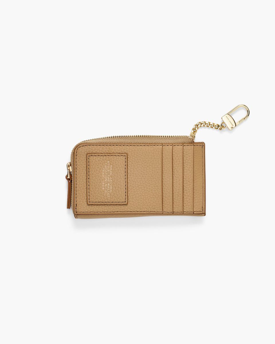 Brown Marc Jacobs The Leather Top Zip Multi Wallet | 678RPGKEM