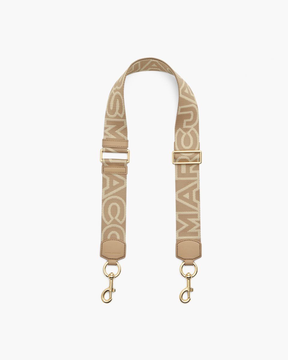 Brown Marc Jacobs The Outline Logo Webbing Strap | 207QAJWFG