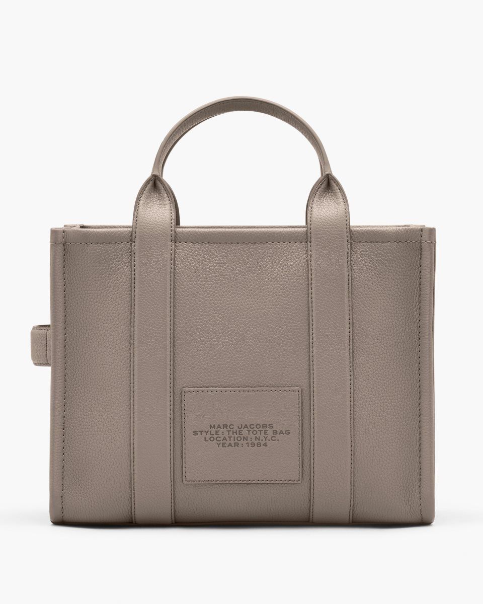 Cement Marc Jacobs The Leather Medium Tote Bag | 974DLGCBH