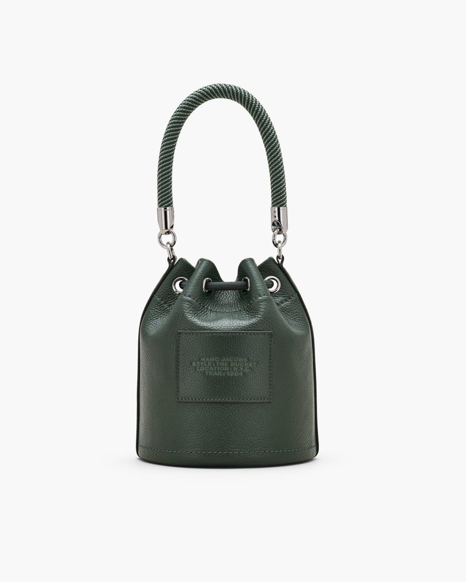 Dark Green Marc Jacobs The Leather Bucket Bag | 437IPTSLC