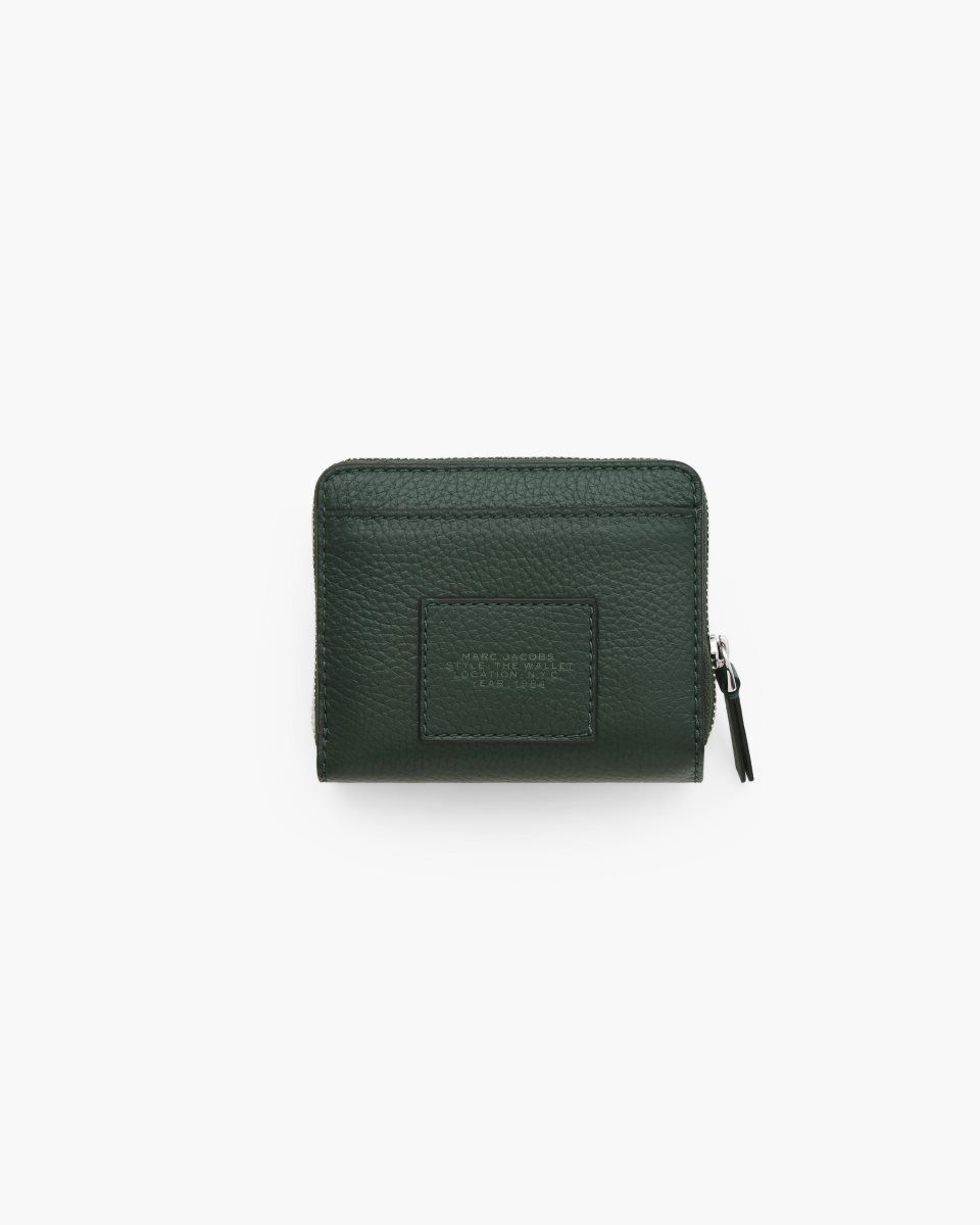 Dark Green Marc Jacobs The Leather Mini Compact Wallet | 640NEYDAK