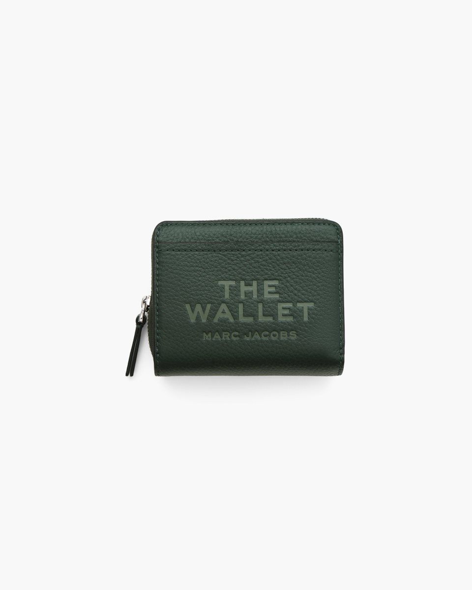 Dark Green Marc Jacobs The Leather Mini Compact Wallet | 640NEYDAK