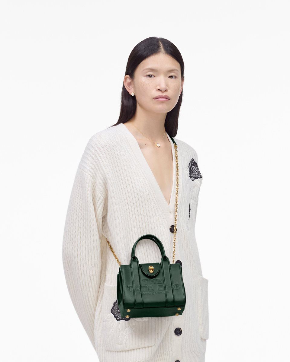 Dark Green Marc Jacobs The Turnlock Crossbody Tote Bag | 106KUECQF