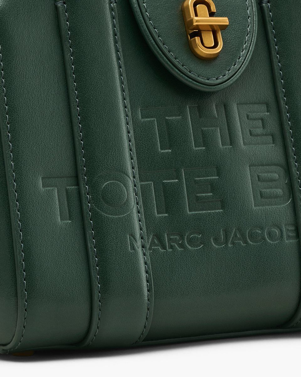 Dark Green Marc Jacobs The Turnlock Crossbody Tote Bag | 106KUECQF