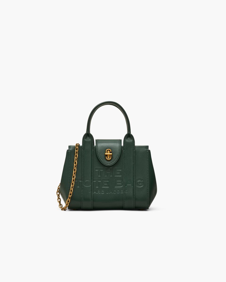 Dark Green Marc Jacobs The Turnlock Crossbody Tote Bag | 106KUECQF