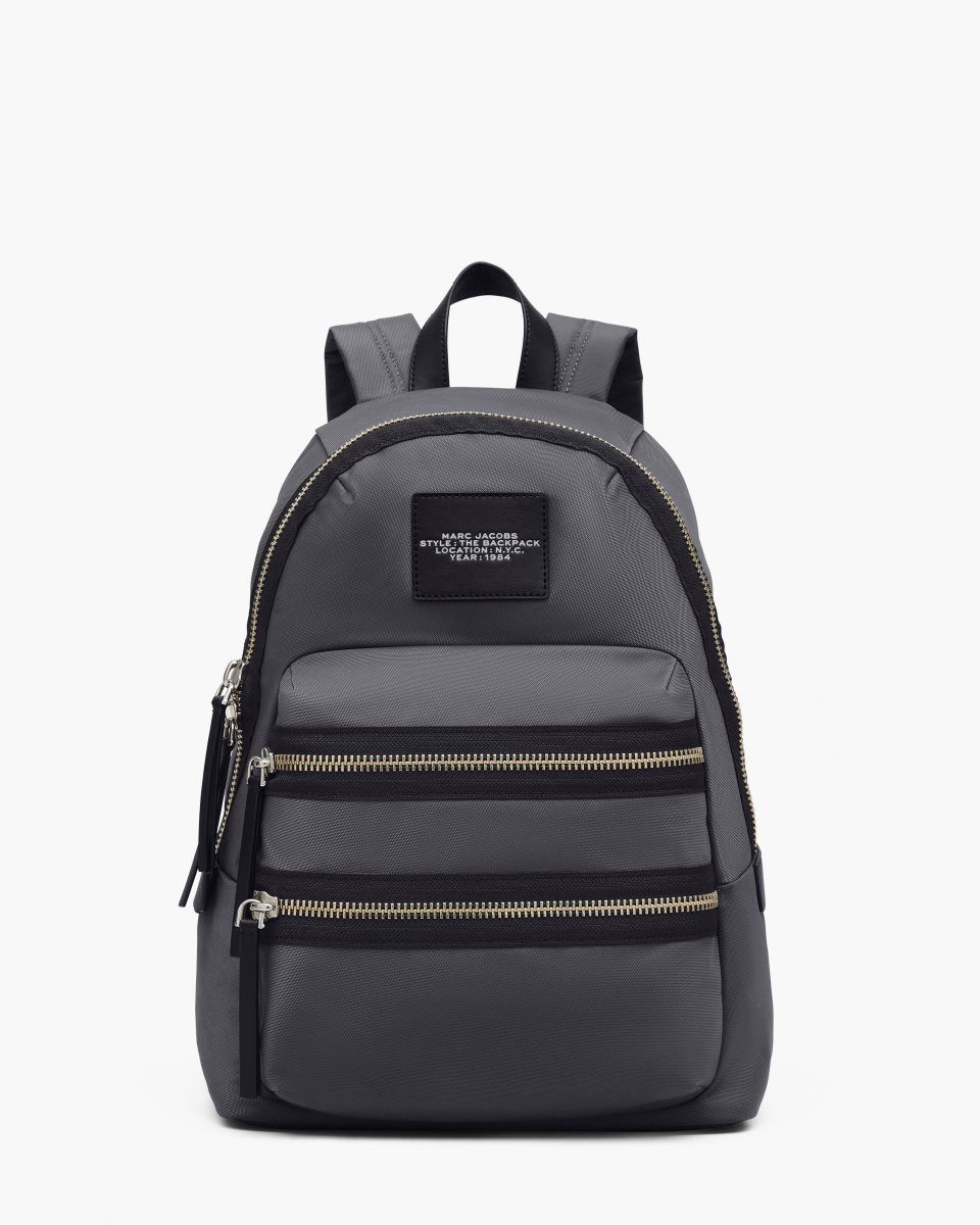 Dark Grey Marc Jacobs The Biker Nylon Large Backpack | 971KWTNUF