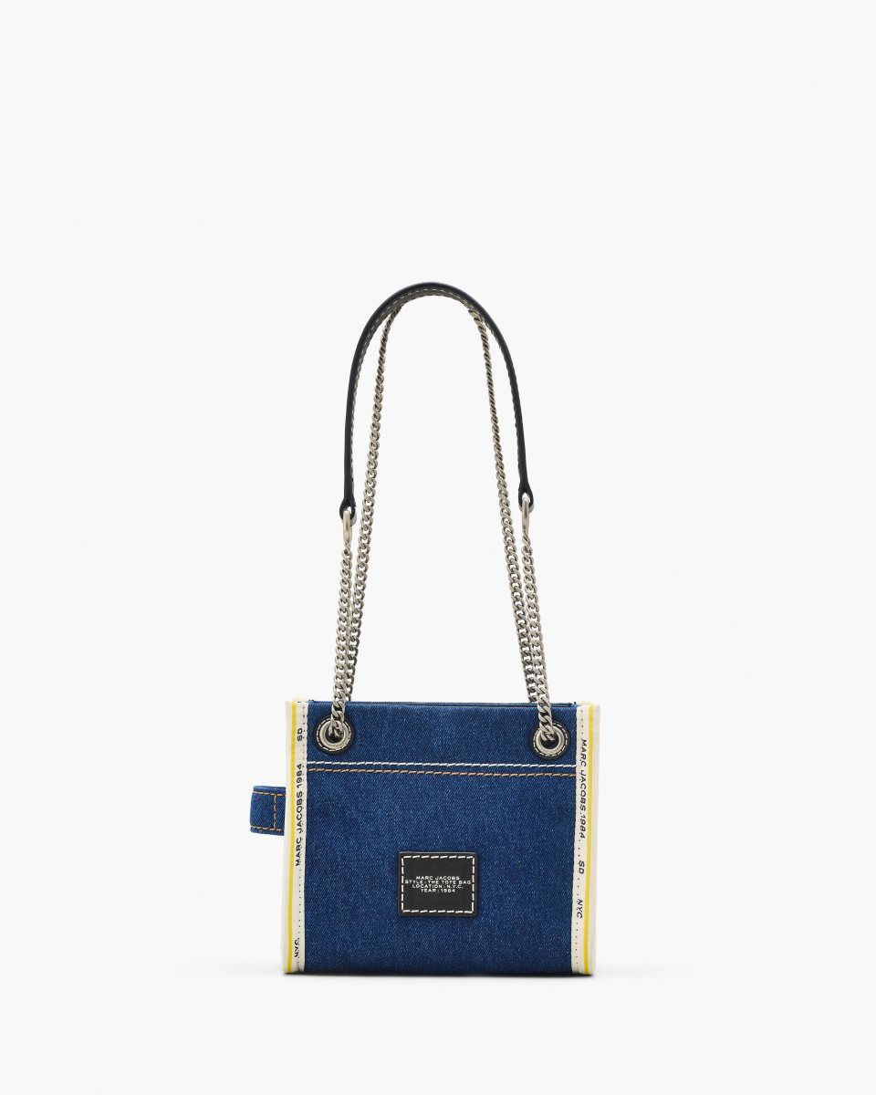 Dark Wash Marc Jacobs The Denim Chain Crossbody Tote Bag | 569GMDSJX