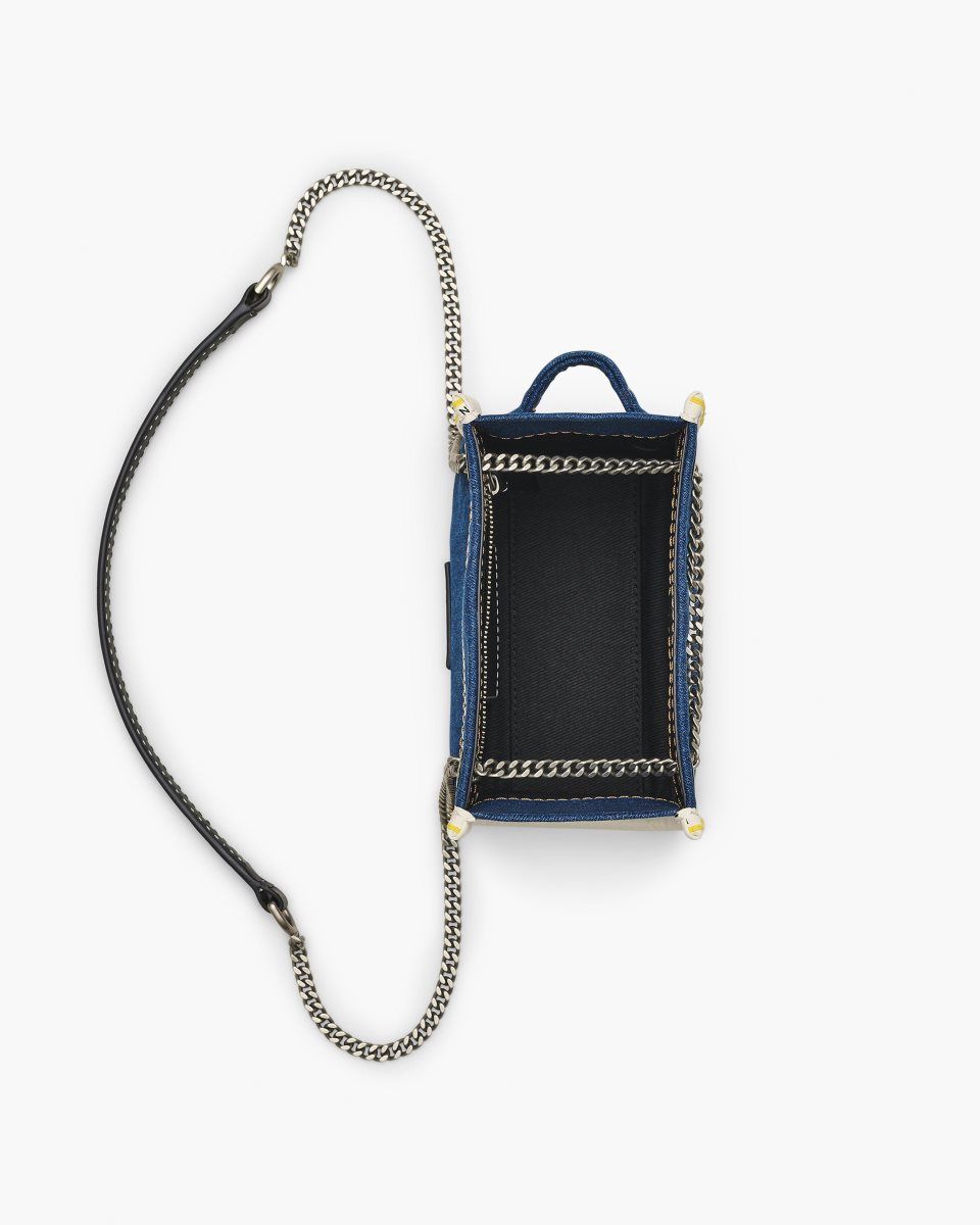 Dark Wash Marc Jacobs The Denim Chain Crossbody Tote Bag | 569GMDSJX