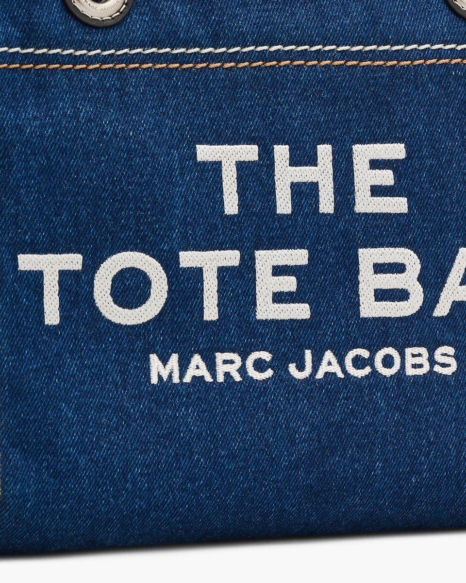 Dark Wash Marc Jacobs The Denim Chain Small Tote Bag | 270HQLXRB