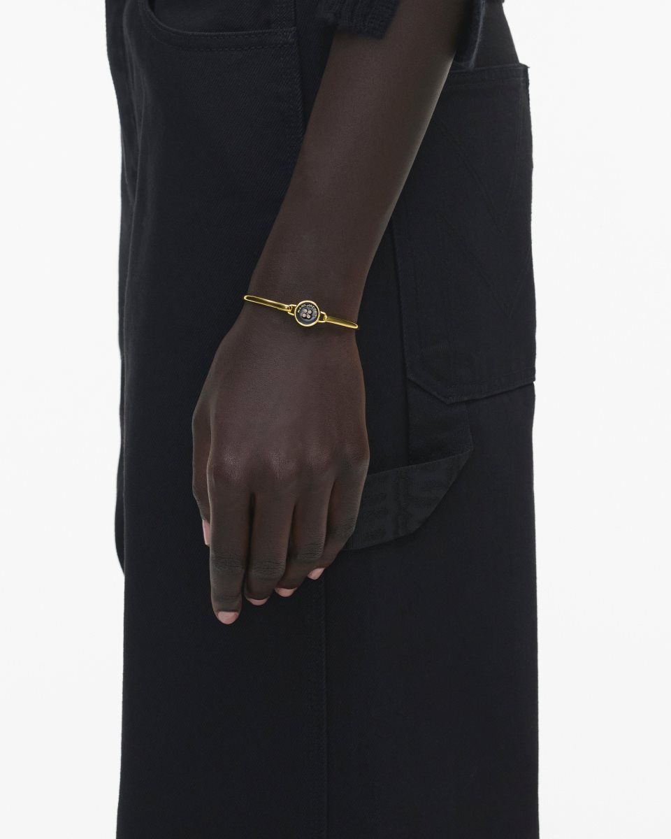 Gold / Black Marc Jacobs The Button Hinge Bracelet | 527MSAUQI