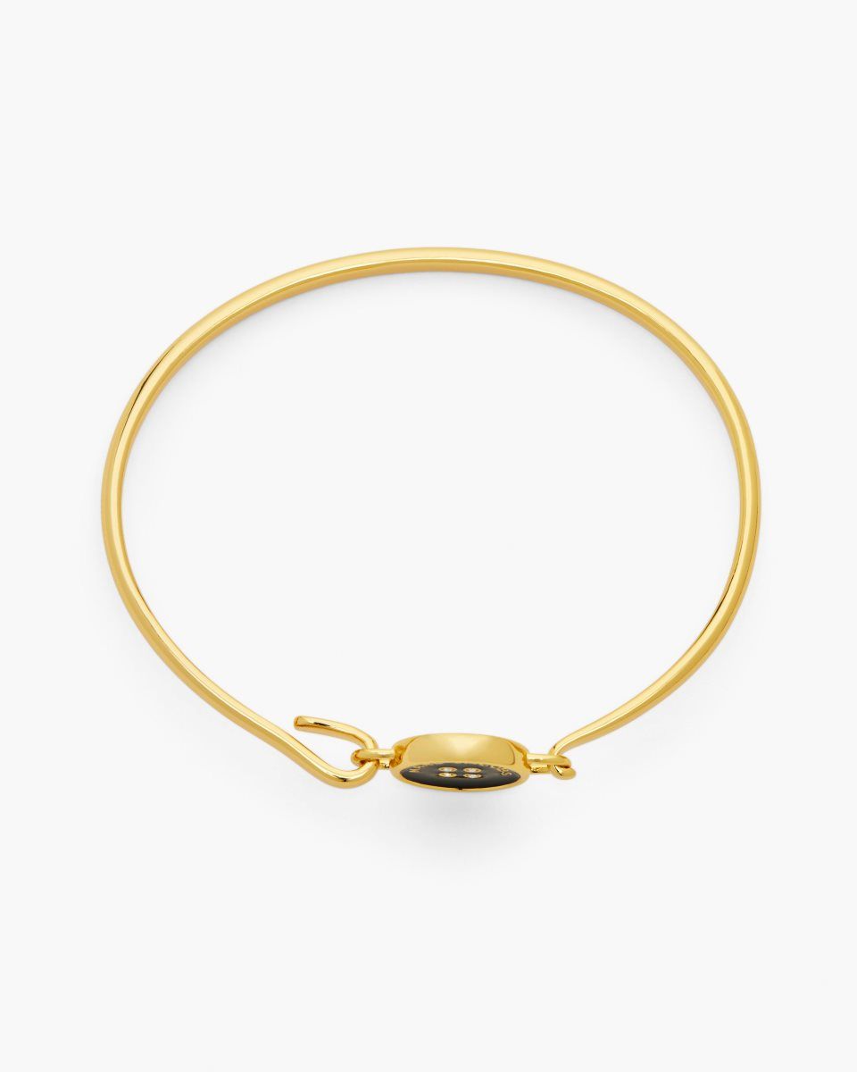 Gold / Black Marc Jacobs The Button Hinge Bracelet | 527MSAUQI