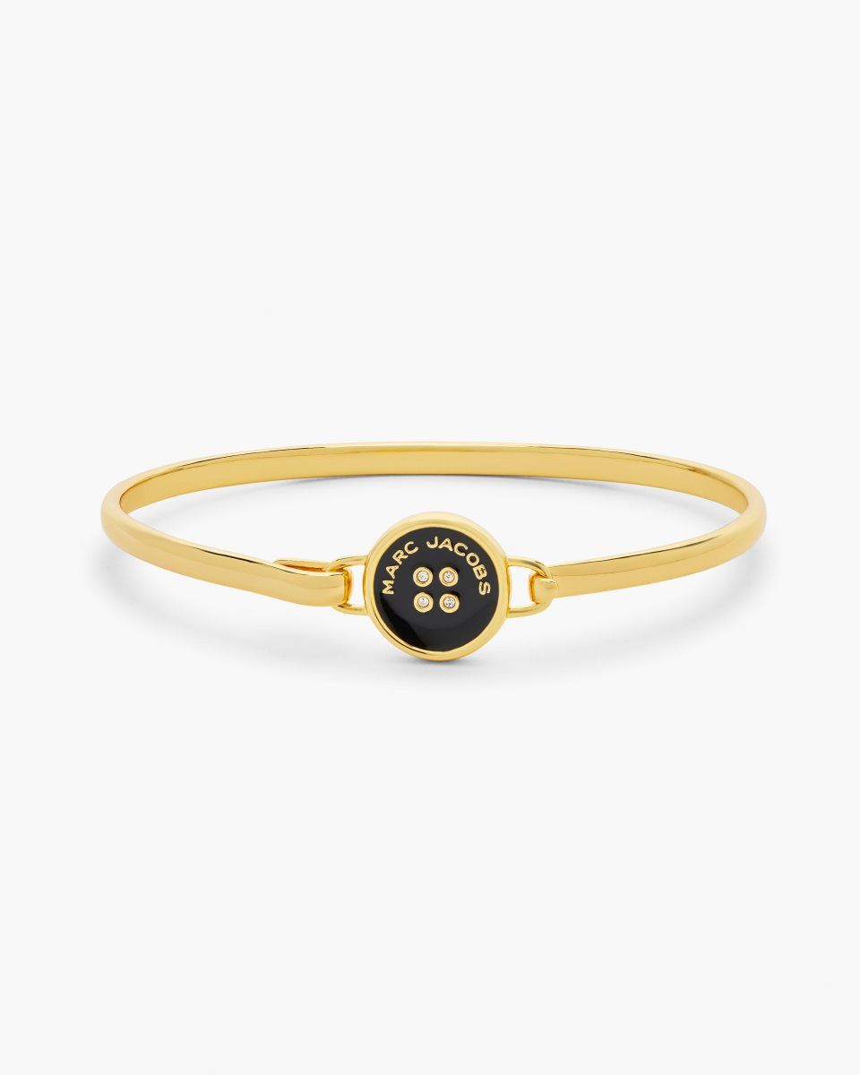 Gold / Black Marc Jacobs The Button Hinge Bracelet | 527MSAUQI