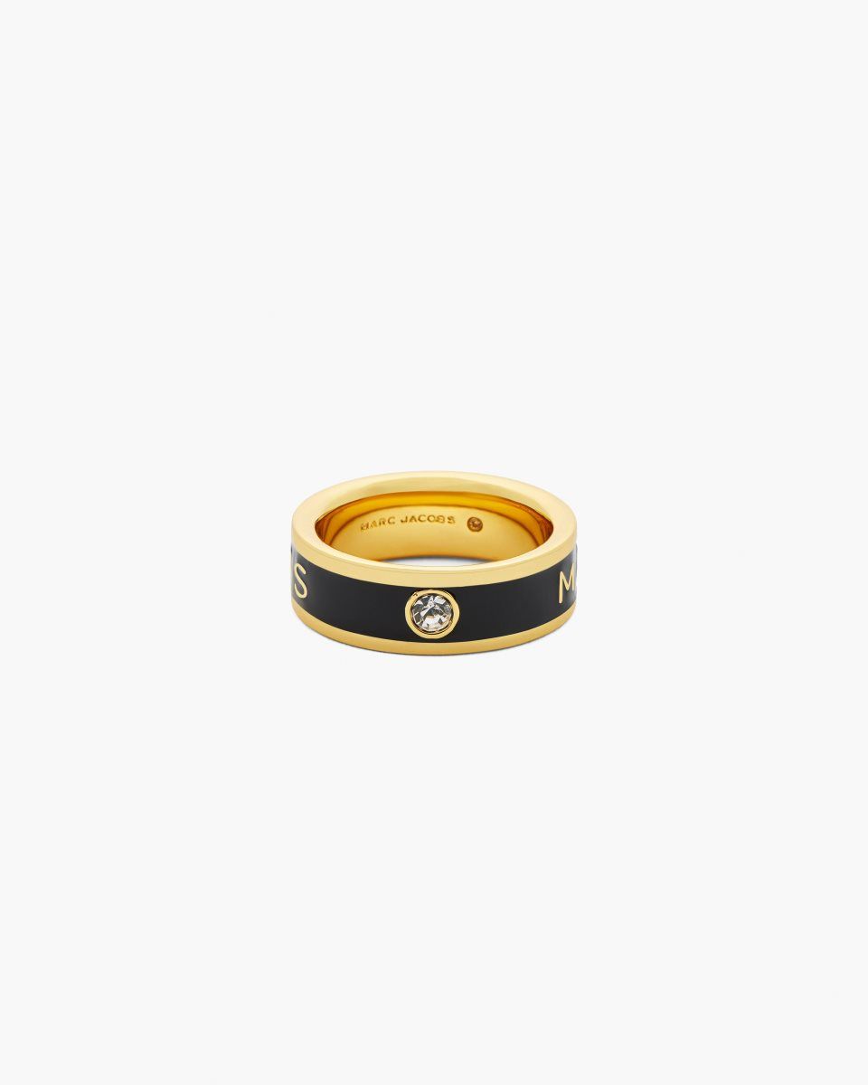 Gold / Black Marc Jacobs The Marc Jacobs Enamel Ring | 701TNKPCA