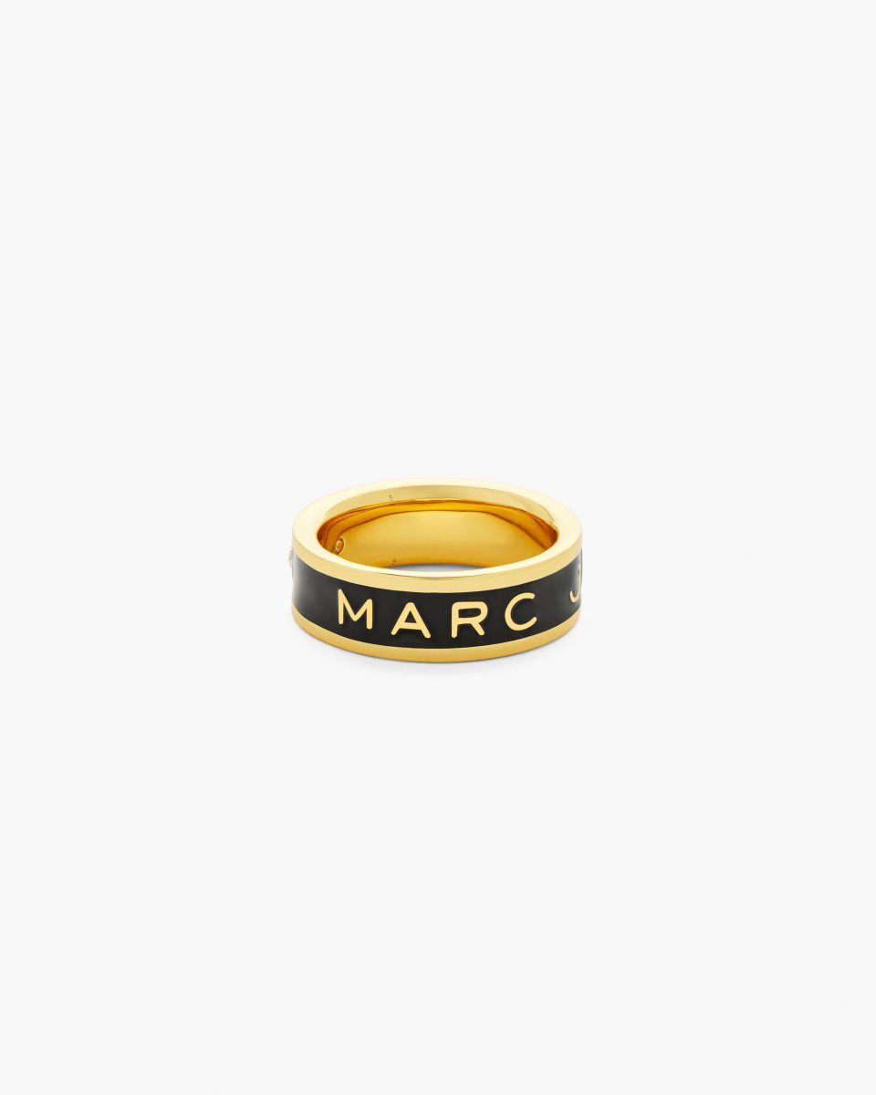 Gold / Black Marc Jacobs The Marc Jacobs Enamel Ring | 701TNKPCA