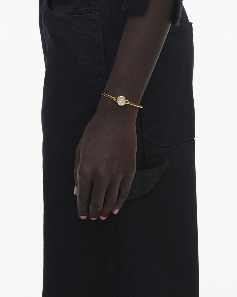 Gold / Cream Marc Jacobs The Button Hinge Bracelet | 018GMQBXI