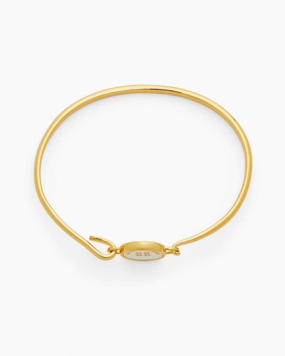 Gold / Cream Marc Jacobs The Button Hinge Bracelet | 018GMQBXI