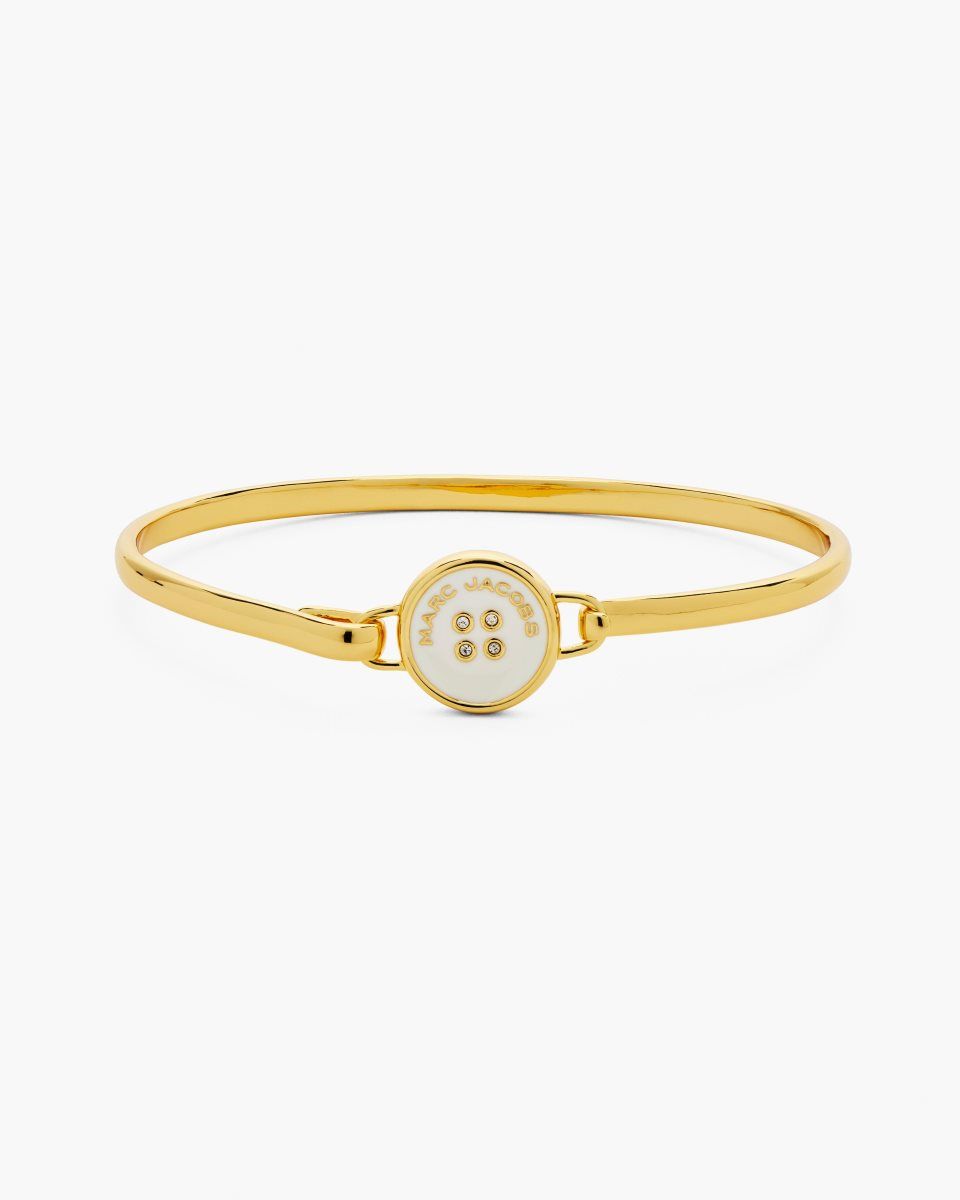 Gold / Cream Marc Jacobs The Button Hinge Bracelet | 018GMQBXI