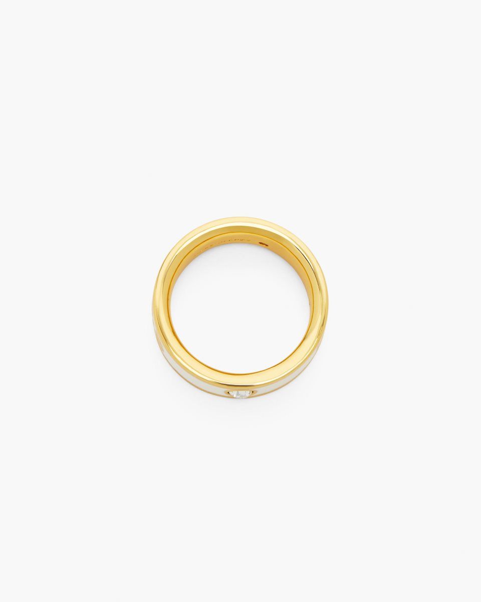 Gold / Cream Marc Jacobs The Marc Jacobs Enamel Ring | 324NJBPHR