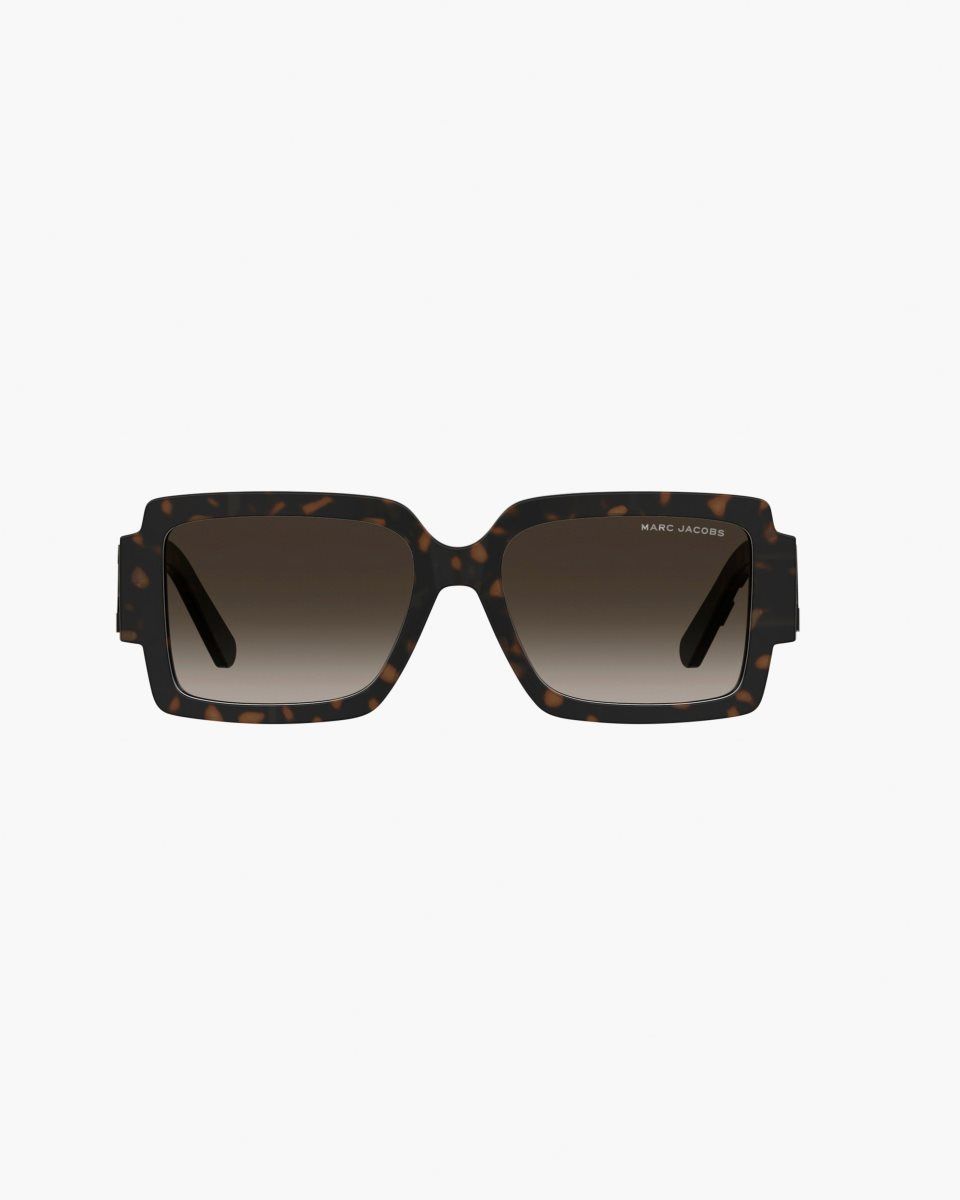 Havana Marc Jacobs The Bold Logo Square Sunglasses | 623JUPHYL